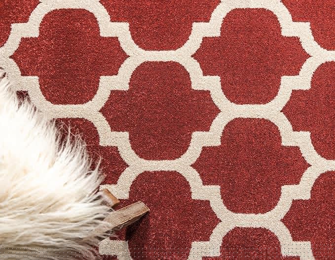 Rugs.com Lattice Collection Rug – 9' x 12' Dark Terracotta Medium Rug Perfect for Living Rooms, Large Dining Rooms, Open Floorplans