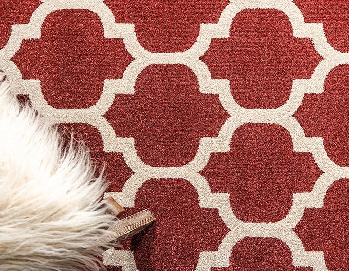 Rugs.com Lattice Collection Rug – 3' x 5' Dark Terracotta Medium Rug Perfect for Entryways, Kitchens, Breakfast Nooks, Accent Pieces