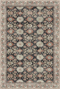 Kuden 9x12 Large Area Rug, Machine Washable Area Rug with Non-Slip Backing, Vintage Style, Soft, Easy Clean, Low Pile Rug for Living Room, Bedroom, Dining Room