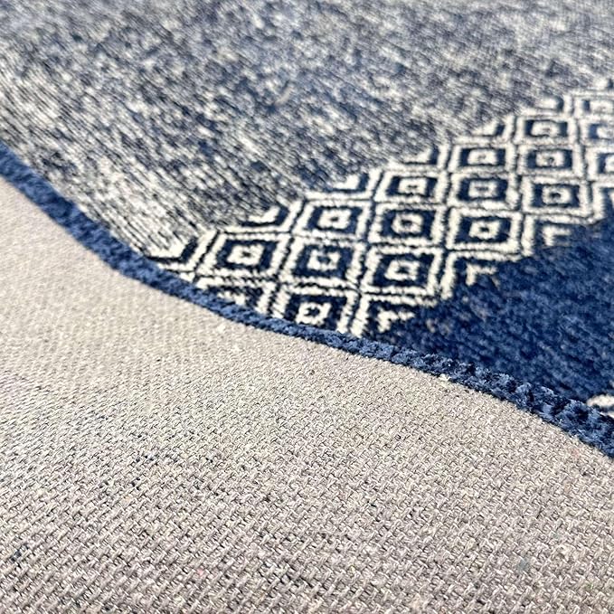 Alfa Rich 3x5 Navy Blue Washable Area Rugs for Living Room Bedroom Kitchen Dining Cotton Runner