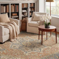 Kokia 6x9 Washable Area Rugs Terracotta with Vintage Orient Design, Soft Rug for Living Room or Bedroom, Non-Slip Low Pile Stain Resistance Features, Distressed Medallion Pattern