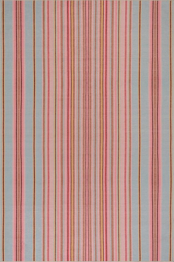Dash & Albert Jamaica Stripe Multi Machine Washable Rug, 5 X 8 Feet, Blue/White Stripe Pattern