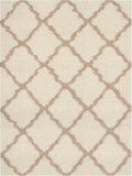 SAFAVIEH Dallas Shag Collection Area Rug - 10' x 14', Ivory & Beige, Trellis Design, Non-Shedding & Easy Care, 1.5-inch Thick Ideal for High Traffic Areas in Living Room, Bedroom (SGD257B)