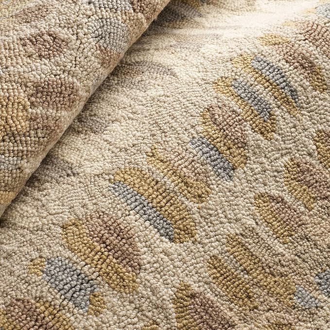 Dash and Albert Paint Chip Wool Area Rug - 3' x 5' Neutral Graphic Hand Micro Hooked Accent Rug - Durable, High Traffic Areas Hallway, Living Room, Stairs