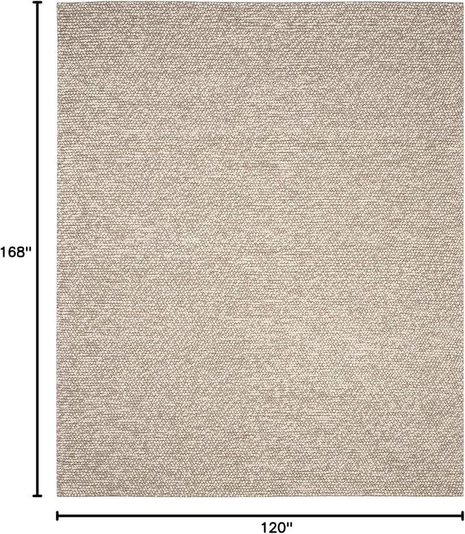 SAFAVIEH Area Rug 10x14 - Natura Collection - Large - Beige, Handmade Wool Blend, Textured Design, Ideal for Living Room, Bedroom, Dining Space (NAT620B)
