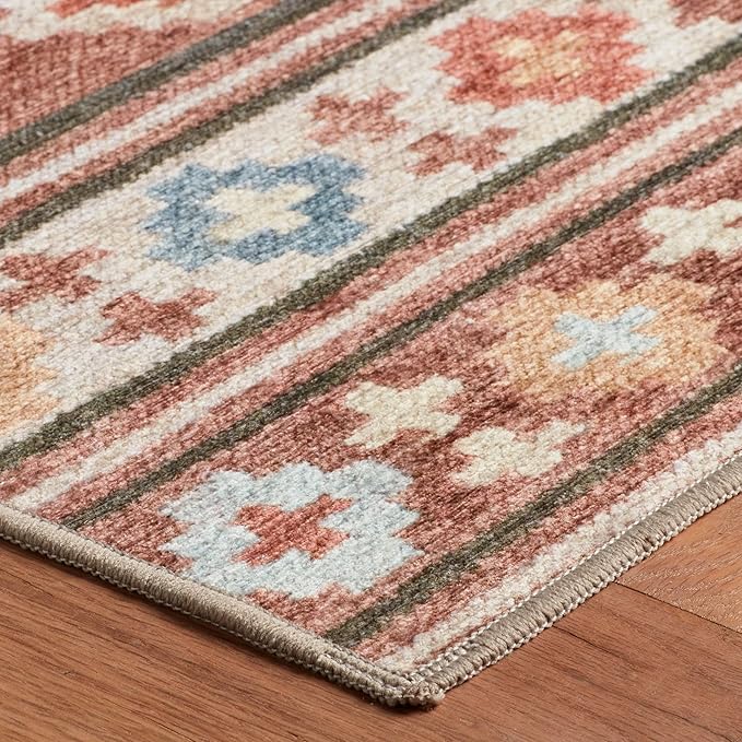 Dash & Albert Canyon Natural Machine Washable Rug, 4 X 6 Feet, Natural Geometric Pattern - Premium Luxury Hotel Quality Soft Breathable Hypoallergenic Machine Washable Easy Care All Season