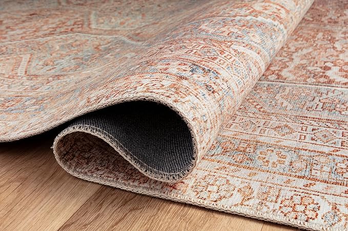 Loloi Chris Loves Julia Jules Collection JUL-04 Tangerine/Mist 2'-0'' x 5'-0'', .13" Pile Height, Accent Rug