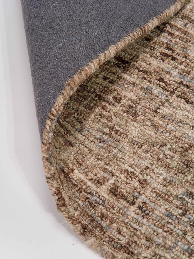 Rugsotic Carpets Hand Tufted Wool ECO-Friendly Area Rugs - 3'x5', Rectangle Shape, Beige & Brown, Solid Plain Design, High Pile Thick Handmade Area Rugs for Living Room, Bed Room (KWC111)