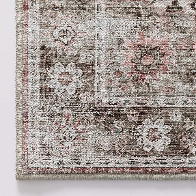 LUMI Washable Area Rug 5x8 for Living Room, Ultra Soft Stain Resistant Carpet with Non Slip Rubber Backing, Non-Shedding Low Pile Rugs for Bedroom, Dining Room, Indoor, Office