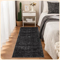 Istana Hallway Runner Rug 2x6 - Black Kitchen Rugs Non Slip Washable -Silk's Soft Touch Carpet Runner - Stylish Rug for Home