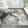LUXE WEAVERS Marble Swirl Abstract Area Rug, Smoke 5x7