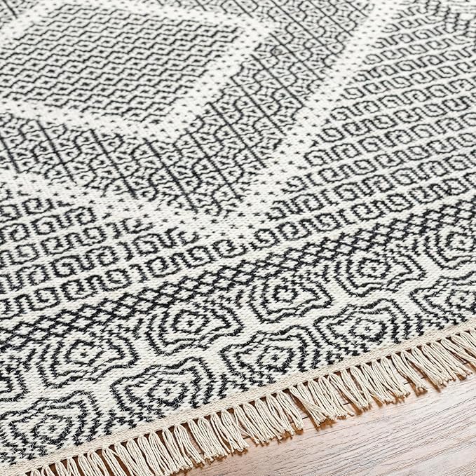 Mark&Day Wool Rugs, 2x8 Nishnabotny Cottage Dark Gray Runner Area Rug, Grey Beige Carpet for Hallway, Kitchen, Bedroom or Living Room (2'6" x 8' Runner)
