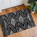 Rugshop Geometric Shag Area Rug Anthracite Dark Gray and White 2' x 3' Ideal for Entryways, Kitchens, or Small Spaces