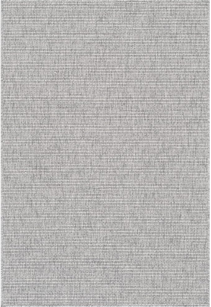 Beverly Rug Easy Jute Gray Rug 4x6 Solid Washable Durable Outdoor Indoor Area Rugs for Living Dining Room Patio Office Stain Resistant Non Shedding Casual Indoor Outside Carpet (4 x 6 Gray)