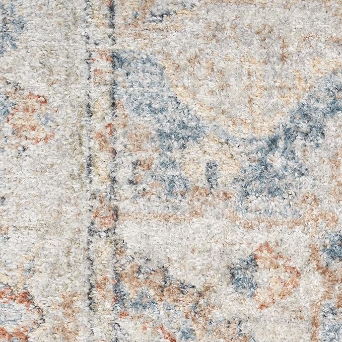 Nourison Home Astra Machine Washable Denim Multicolor 3'3" x 5' Area Rug - Easy Clean, Non Shedding, Bed Room, Living Room, Dining Room, Kitchen (3' x 5')