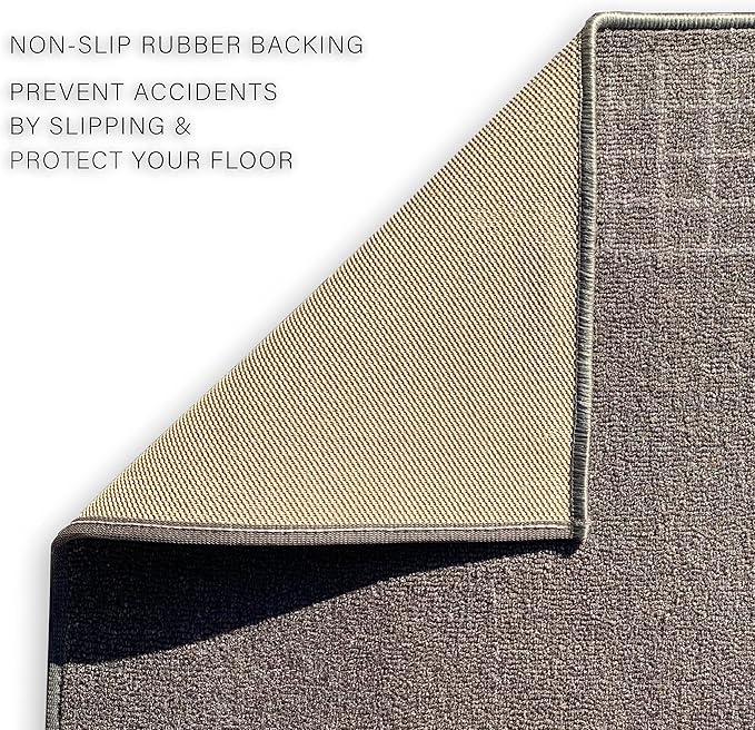 Custom Made Runner Rug for Kitchen Foyer Hallway Entry Choose Your Length 26 Inch Wide Geometric Checkered Design Grey Color (5 feet x 26 inch)