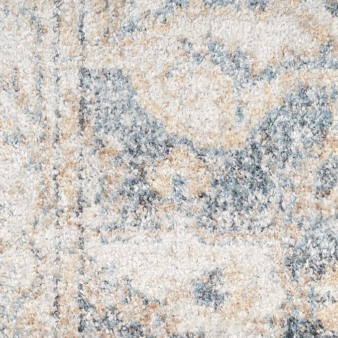Nourison Home Astra Machine Washable Grey Blue 5'3" x 7' Area Rug - Easy Clean, Non Shedding, Bed Room, Living Room, Dining Room, Kitchen (5' x 7')