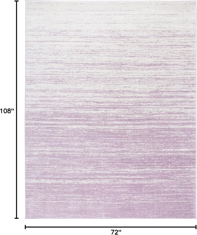 SAFAVIEH Area Rug 6x9 - Adirondack Collection - Cream & Purple, Modern Ombre Design, Non Shedding & Easy to Clean, Ideal for Living Room, Bedroom, Office, Dining Space (ADR113L)