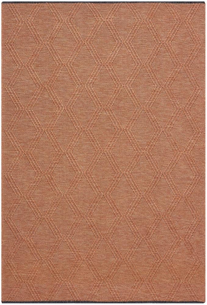 LUXE WEAVERS Modern Farmhouse Orange 5x7 Washable Area Rug, Anti-Slip Diamond Pattern Carpet
