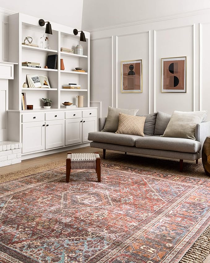 Loloi Loren Collection LQ-13 Brick/Midnight 5'-0" x 7'-6" Area Rug