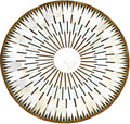 Sn Alef Home Round Designer Rug for Living Room | Handcrafted Black & White Boho Floor Carpet | Modern Ethnic Circular Mat for Home Décor & Meditation Space (White_9x9)