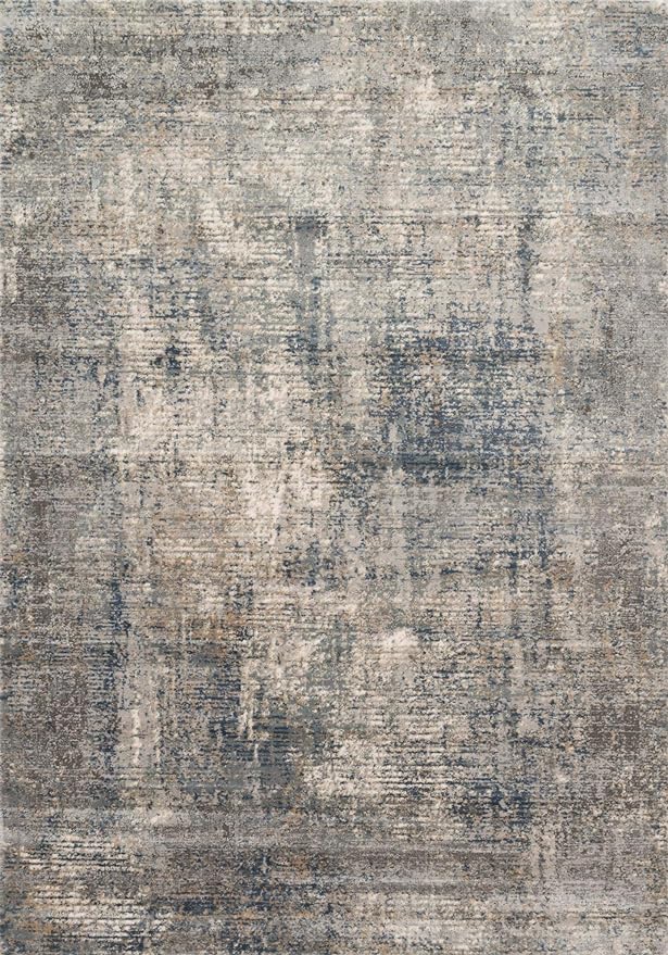 Loloi Teagan Collection TEA-05 Denim/Slate 9'-9" x 13'-6" Area Rug, Large, Soft Neutral Rug, High-Traffic for Living Room, Bedroom, Home Office, Dining Area