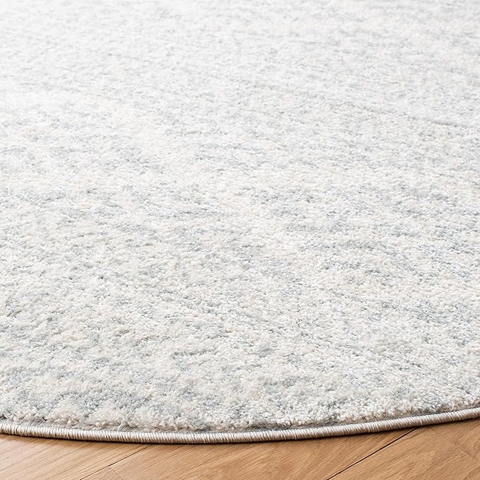 SAFAVIEH Tulum Collection Area Rug - 3' Round, Ivory & Light Grey, Moroccan Boho Tribal Design, Non-Shedding & Easy to Clean, Ideal for Entryway, Foyer, Accent Space, Bedroom (TUL272G)
