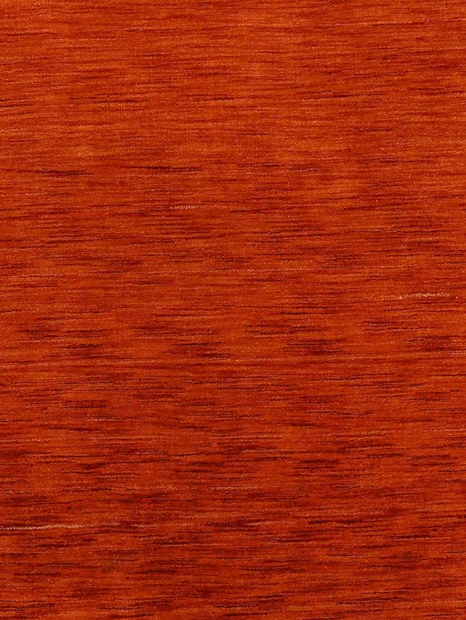Hand Knotted Loom Wool ECO-Friendly Area Rugs - 8'x10', Rectangle, Light Red Color, Solid Plain Design, High Pile Handmade Anti Skid Area Rugs for Living Room, Bed Room (L00111)