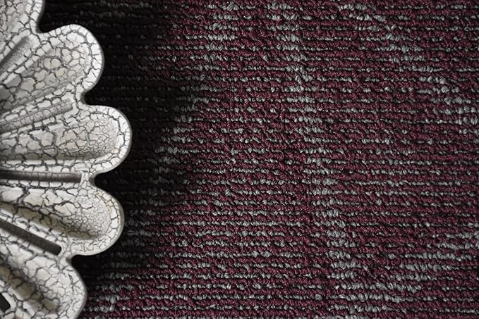 Furnish my Place Geometrical Pattern Indoor/Outdoor Refine Burgundy Abstract Area Rug, Runner Rug, Hallway Entry Carpet, Contemporary Rug for Living Room, Dining Room, Made in USA - 2' x 10'