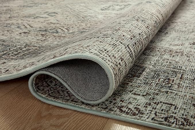 Loloi Magnolia Home by Joanna Gaines Sinclair Collection SIN-04 Natural/Sage 2'-3" x 9'-6", .25" Pile Height, Machine Washable, Runner Rug