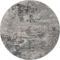 Rugs.com Leipzig Collection Rug – 8 Ft Round Gray Low-Pile Rug Perfect for Kitchens, Dining Rooms