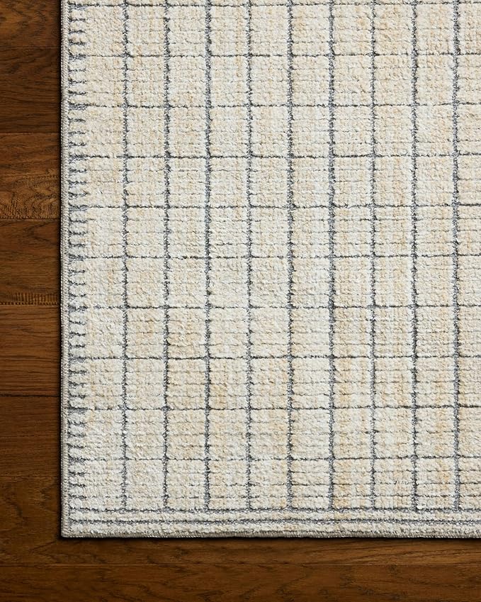 Loloi Amber Lewis Bexley Collection BEX-04 Slate/Natural 2'-7" x 4' Accent Rug Neutral, Textured, Living, Bedroom, Dining, Carpet