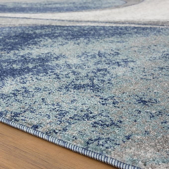 LUXE WEAVERS Spiral Abstract Blue 5x7 Area Rug