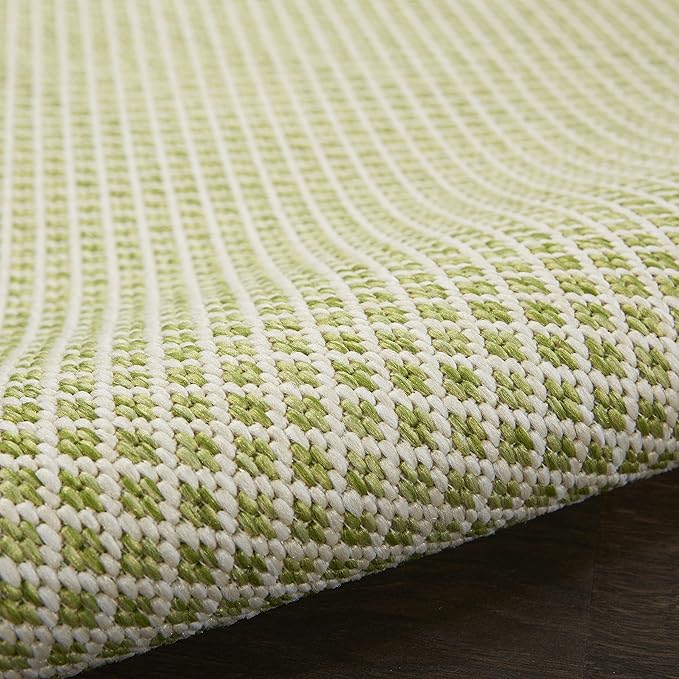 Nourison Home Courtyard Ivory Green 4' x Square Area Rug - Easy Clean, Non Shedding, Bed Room, Living Room, Dining Room, Kitchen (4' x Square)