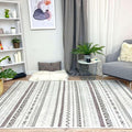 Alfa Rich 3x10 Gray Off White Washable Area Rugs for Living Room Hallway Kitchen Decor Cotton Runner