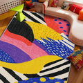 Pop Art Rug - 8x10 Rug,Colorful Abstract Area Rugs,Hippie Aesthetic Funky Non Slip Shed Resistant Extra Large Carpets Home Decor #C013