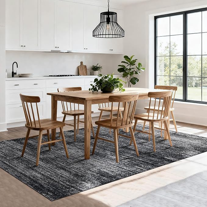 Area Rugs 9x12 Living Room,Abstract Boho Large Area Rug,Black and White