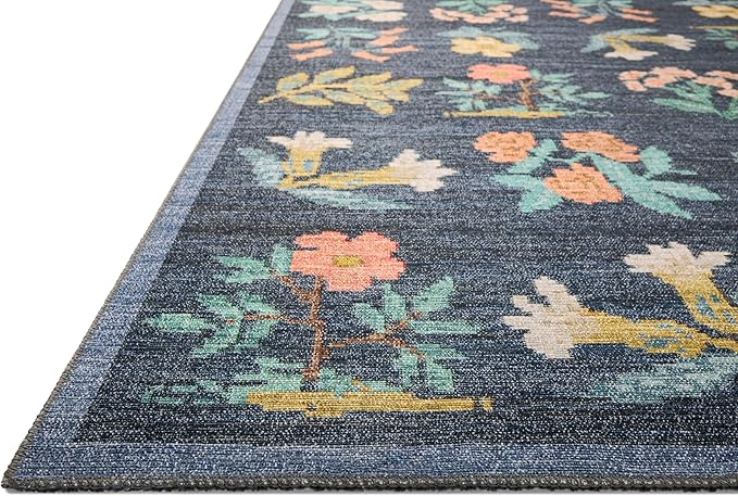Loloi Rifle Paper Co. Rosa Collection RSA-03 Navy 2'-6" x 7'-6" Runner Rug