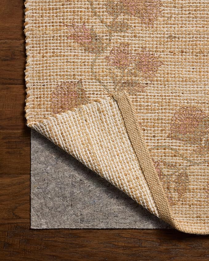 Loloi Chris Loves Julia Rue Collection RUE-05 Natural/Multi 3'-6" x 5'-6" Accent Rug Jute Neutral Floral Living Room Bedroom Rug