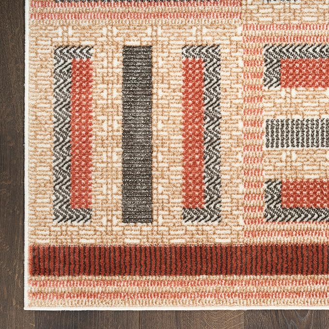 Nourison Home Nordic Multicolor 5' x 7' Area Rug - Easy Clean, Non Shedding, Bed Room, Living Room, Dining Room, Kitchen (5' x 7')
