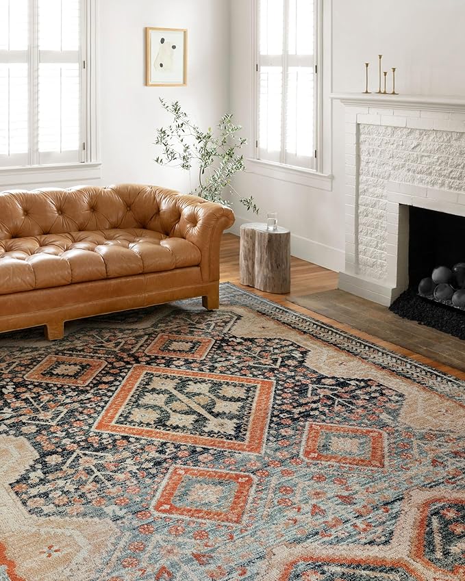 Loloi Jocelyn Collection JOC-05 Navy/Multi 7'-10" x 10' .38" Thick Area Rug