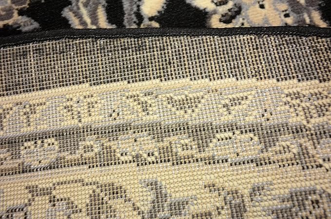 Unique Loom Sialk Hill Collection Area Rug - Washington (7' 10" Round Black/Gray)