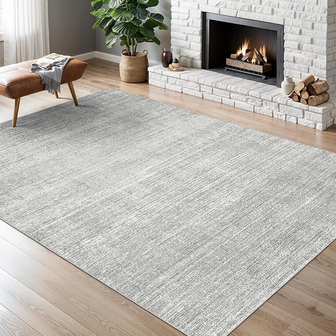 Valenrug Washable Rugs 3x5 - Stain Resistant 3x5 Area Rugs for Living Room, Non Slip Backing Printed Rugs for Bedroom, Folable Machine Washable Area Rug(3'x5', Grey)