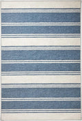 Dash & Albert Bowman Stripe Blue Machine Washable Rug, 3 X 5 Feet, Blue Stripe Pattern