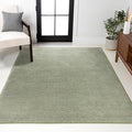 JONATHAN Y Haze Solid Low-Pile Green Indoor Area Rug 6x9, Coastal,Bohemian,Minimalist,Classic, Easy-Cleaning for Living Room,Bedroom,Kitchen,Pet Friendly,Non-Shedding (SEU100O-6)