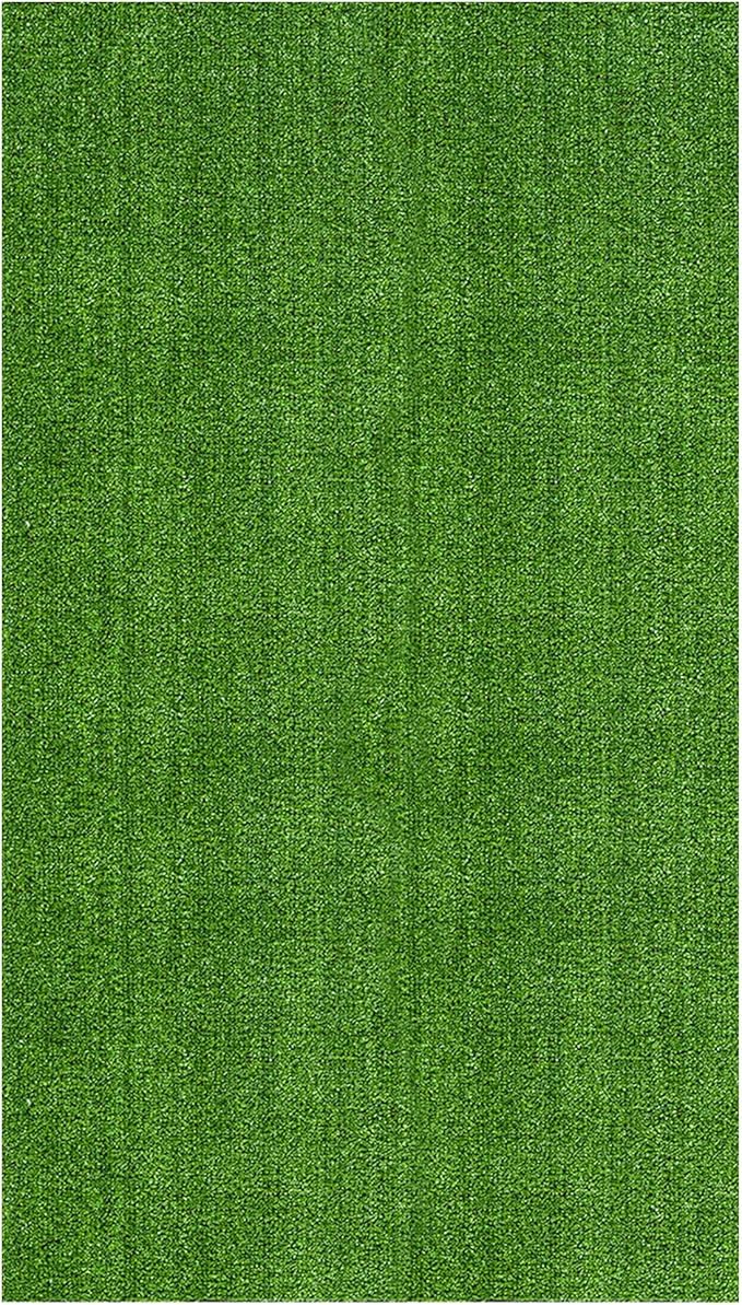 Ottomanson Artificial Grass Turf 6'6" x 26' Indoor Outdoor Faux Grass Rug with Drainage Holes, Customizable with Extra Long Size Options, Perfect for Patio Lawn Balcony Weddings Photoshoot Backdrop