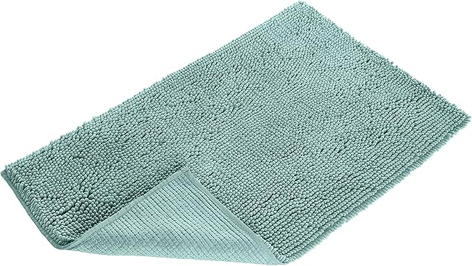 Amazon Basics Bathroom Rugs, Extra Soft Absorbent Shag Bath Rugs, Non-Slip, Quick Drying, Machine Washable, Plush Comfort for Bathroom Floor, Tub and Shower, 21" x 34", Seafoam Green