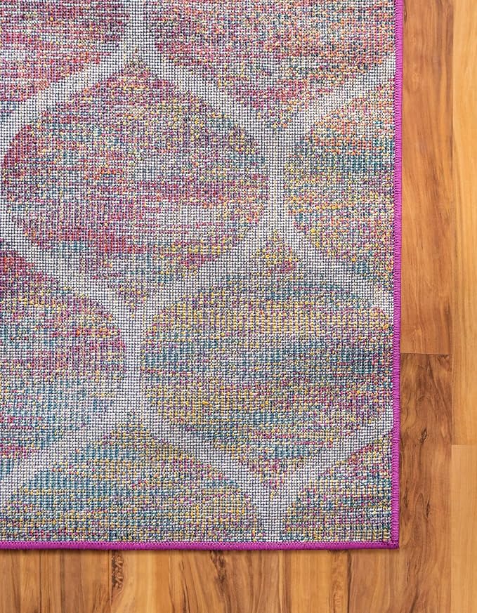 Rugs.com Lattice Frieze Collection Rug – 2' x 10' Runner Multi Medium Rug Perfect for Living Rooms, Large Dining Rooms, Open Floorplans