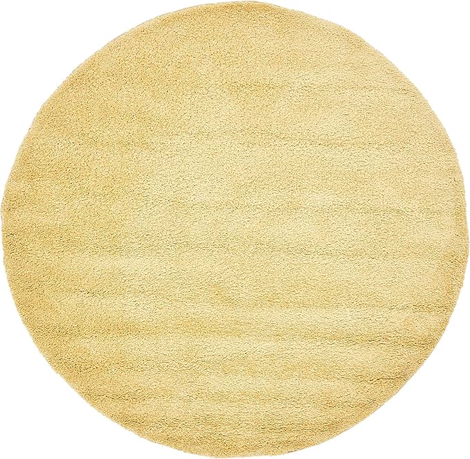 Unique Loom Solo Collection Area Rug - Calabasas (6' 1" Round, Yellow)
