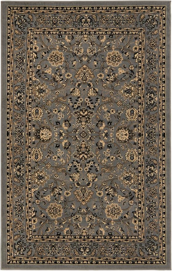 Rugs.com Yasmin Collection Rug – 5' x 8' Gray Medium Rug Perfect for Bedrooms, Dining Rooms, Living Rooms
